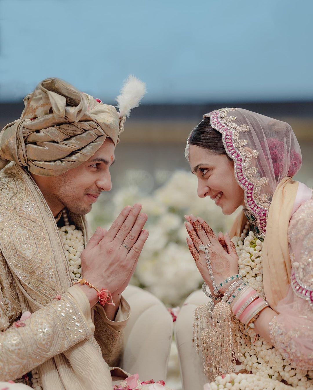 Taking to Instagram, Sidharth and Kiara shared the first pictures of their wedding in which they look like a regal couple.