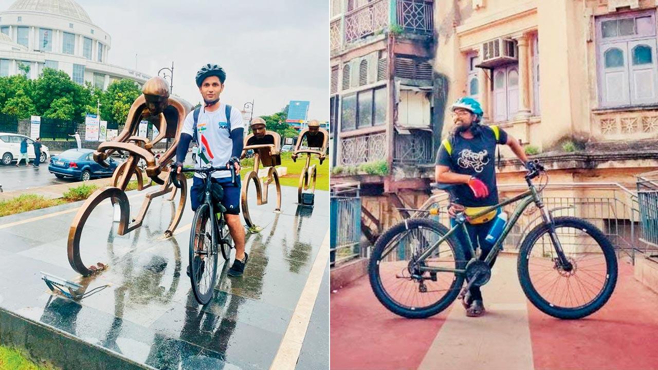 (From left) Rinkoo Singh during an earlier trip; Sunder Rathod