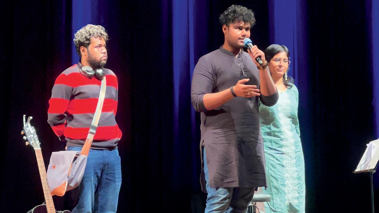 Performers at the open mic event