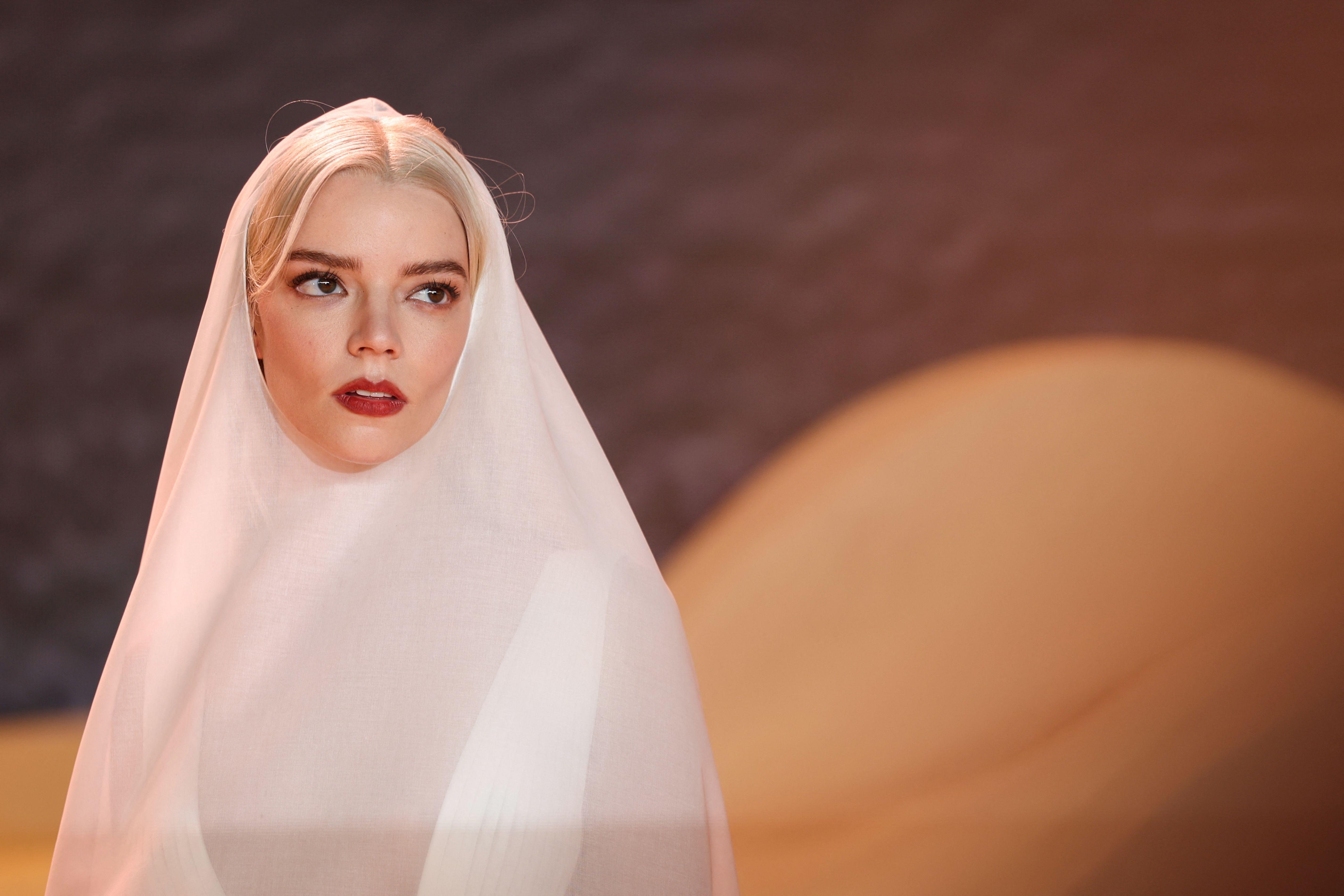 Anya Taylor Joy looked like a vision in white at the Dune 2 premiere