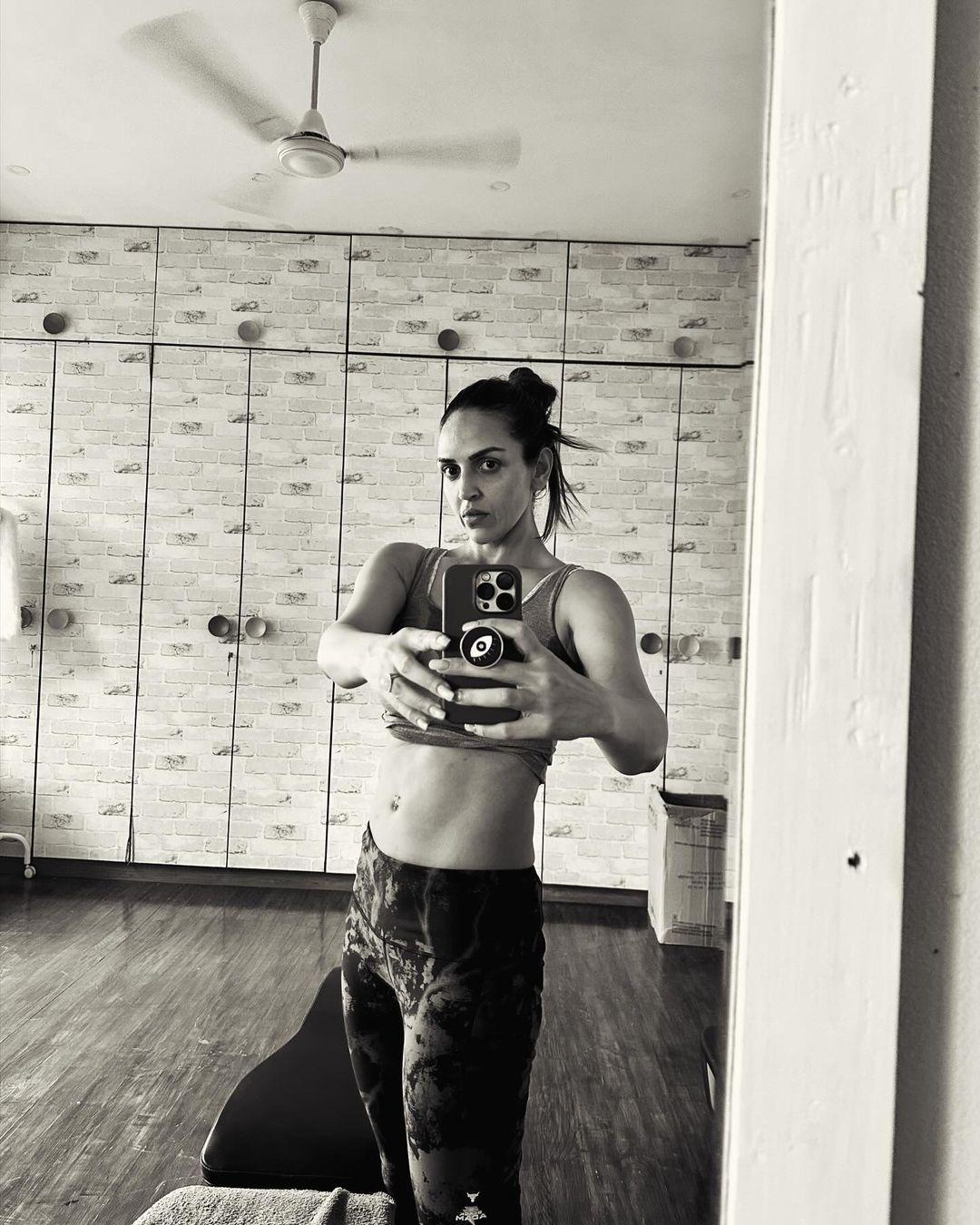 Actress Esha Deol seems to have been focusing on fitness lately, sharing glimpses of her workout sessions with her fans on social media