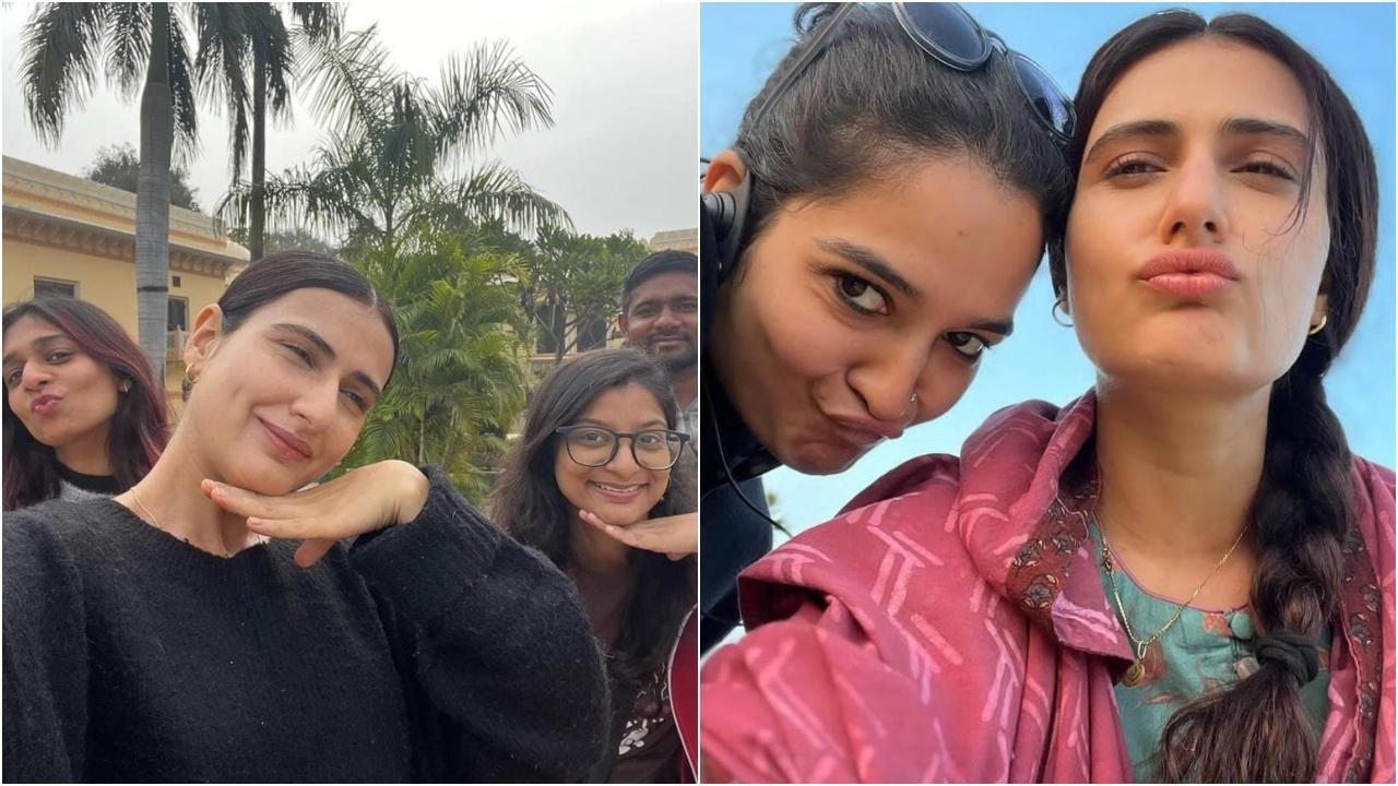 Goofy pictures of Fatima Sana Shaikh from her film sets that show her relatable side