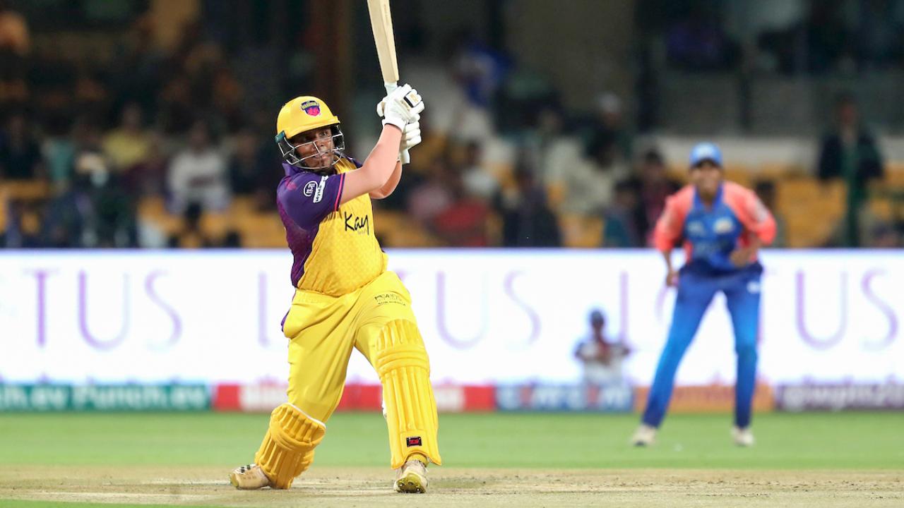 Kiran Navgire opened her account with a four to Mumbai Indians` Saika Ishaque. That masterful stroke gave the Warriorz a sigh of relief to trust Navgire`s willow Kiran Navgire opened her account with a four to Mumbai Indians` Saika Ishaque. That masterful stroke gave the Warriorz a sigh of relief to trust Navgire`s willow