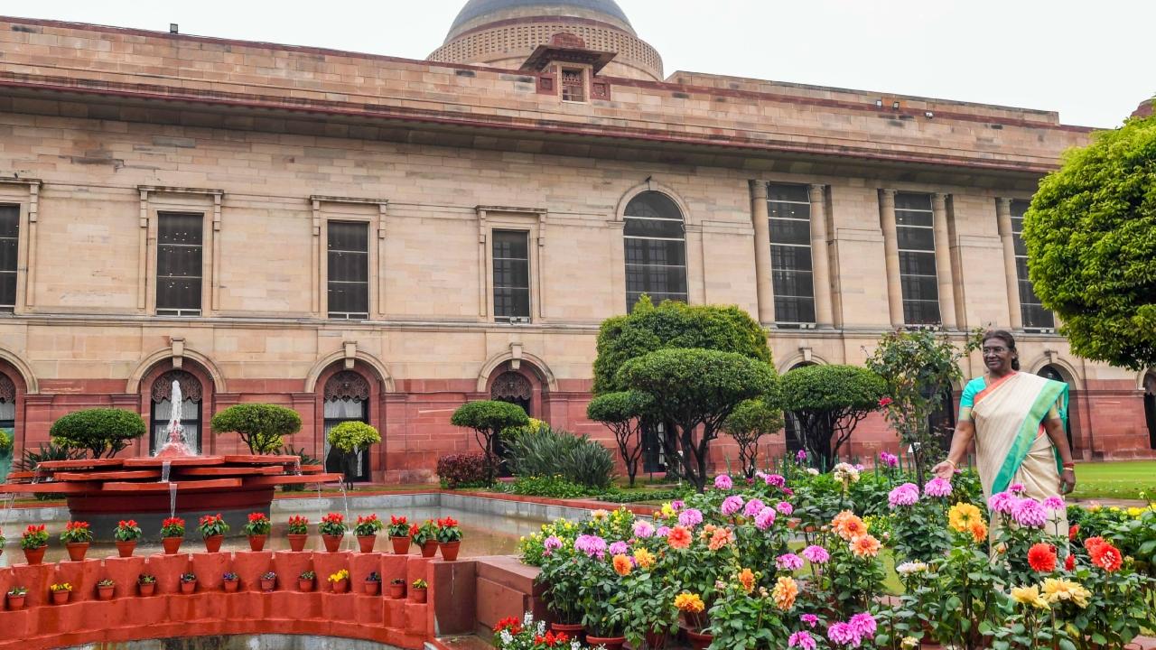 For the first time, a theme garden with 42,000 tulips of 18 varieties has been developed for visitors to the Amrit Udyan, statement from Rashtrapati Bhavan said