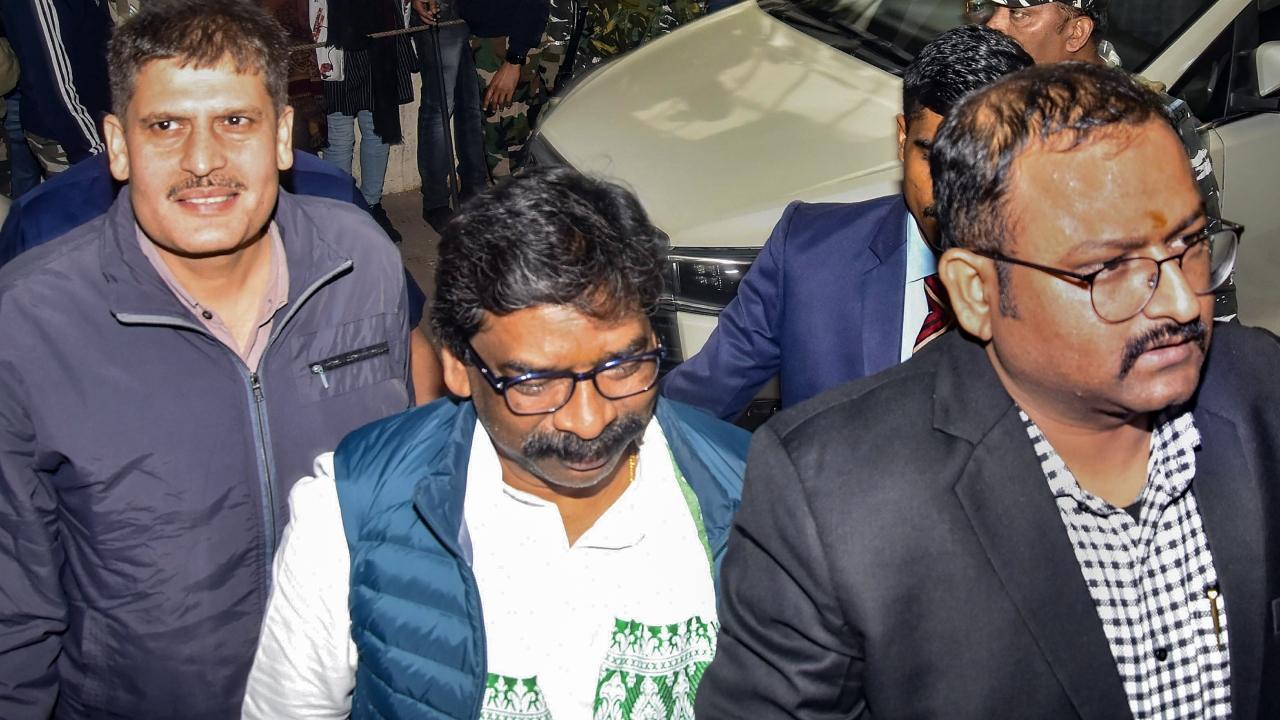 Hemant Soren, the executive president of the JMM was arrested after a seven-hour grilling by the ED in the money laundering case at his official residence here on Wednesday night