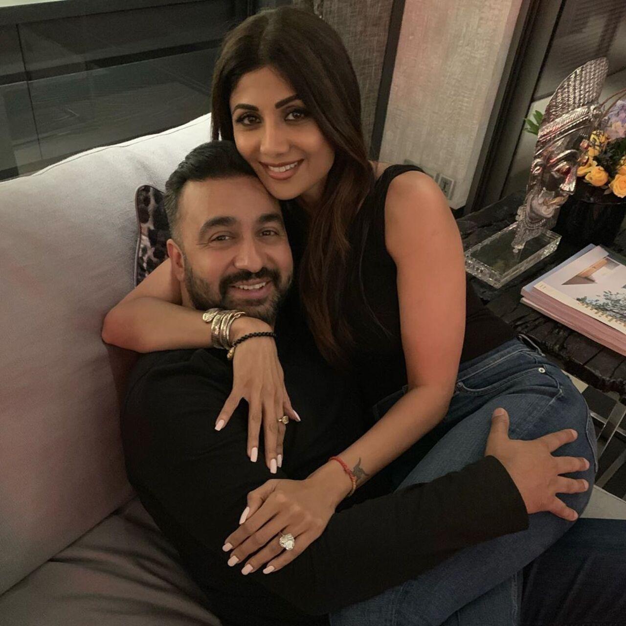 Shilpa Shetty Kundra and Raj Kundra get quite cosy as they hug each other
