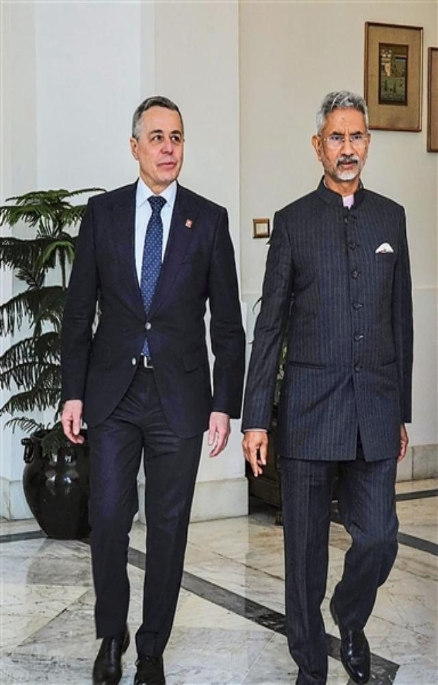 External Affairs Minister S Jaishankar on Monday met his visiting Swiss counterpart Ignazio Cassis and held discussions for further strengthening bilateral ties between the two nations.