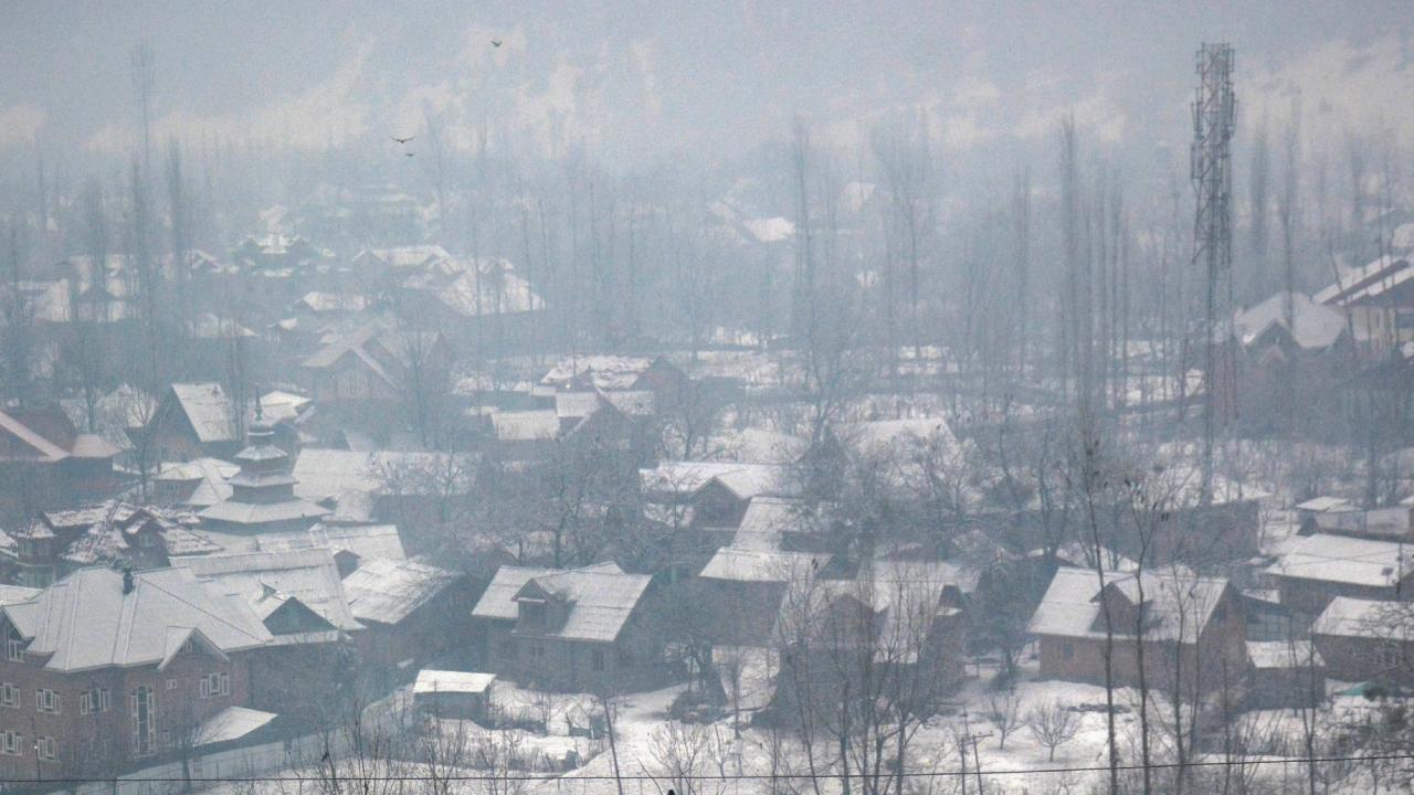 Several districts in Kashmir are covered under snow on Sunday