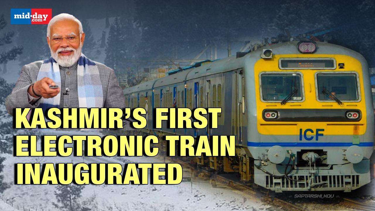 PM Modi in Kashmir: PM Modi flags off Kashmir’s first electric train