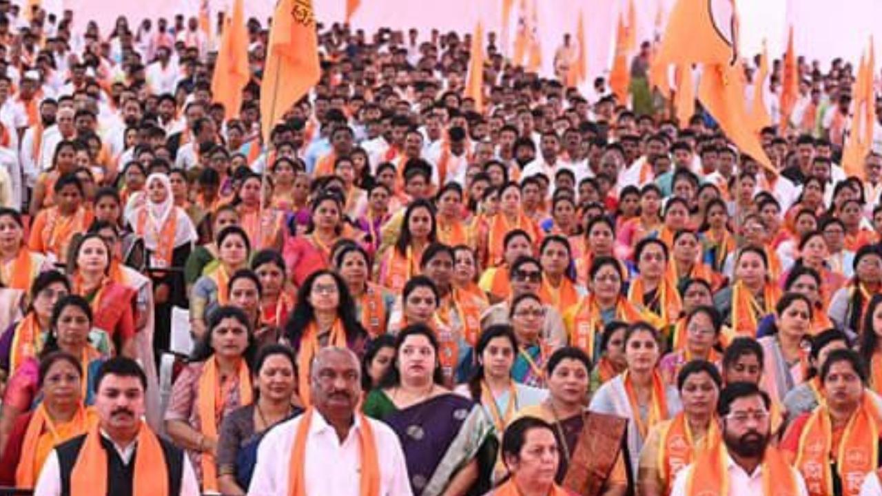 Along with Eknath Shinde nine cabinet ministers and Shiv Sena MLAs and MPs also attended the convention which is organised to strategise for upcoming national and state elections