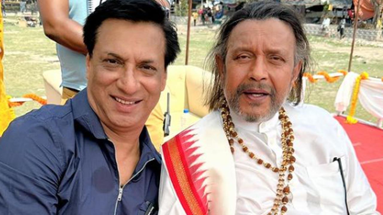 Madhur Bhandarkar meets Mithun Chakraborty on the sets of 'Shastri'