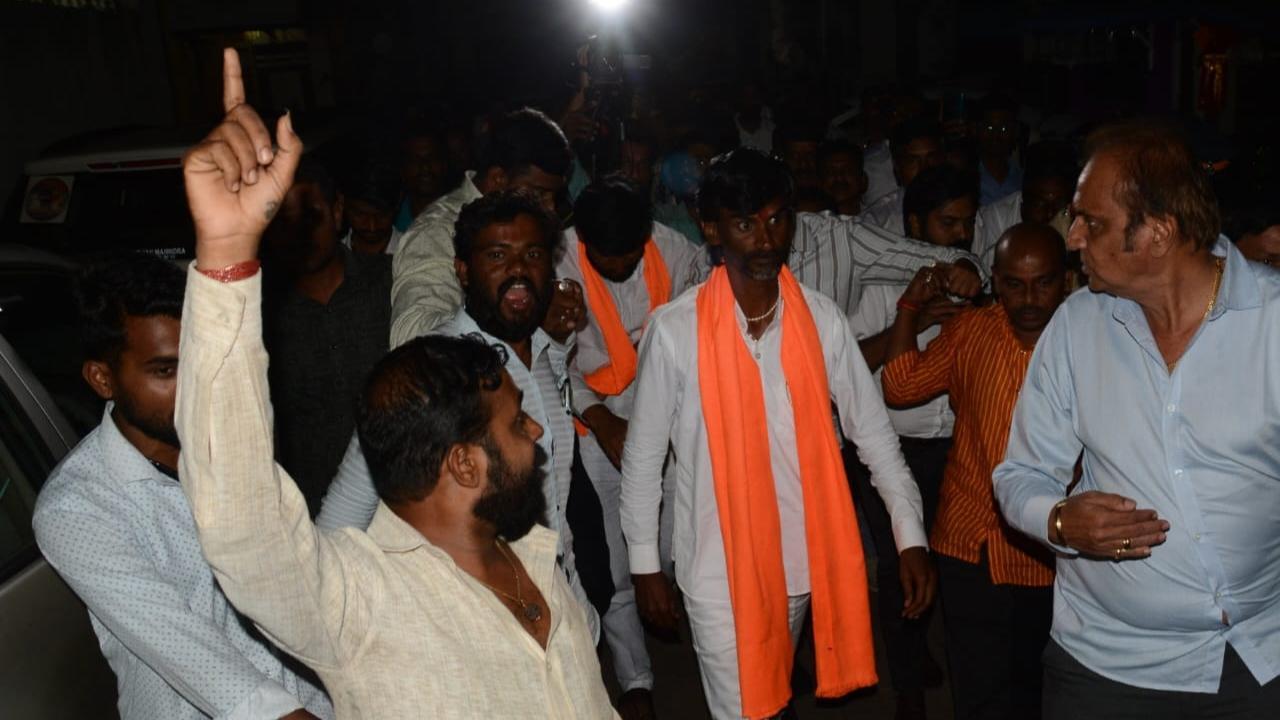 IN PHOTOS: Maratha quota activist Manoj Jarange visits Dadar in Mumbai