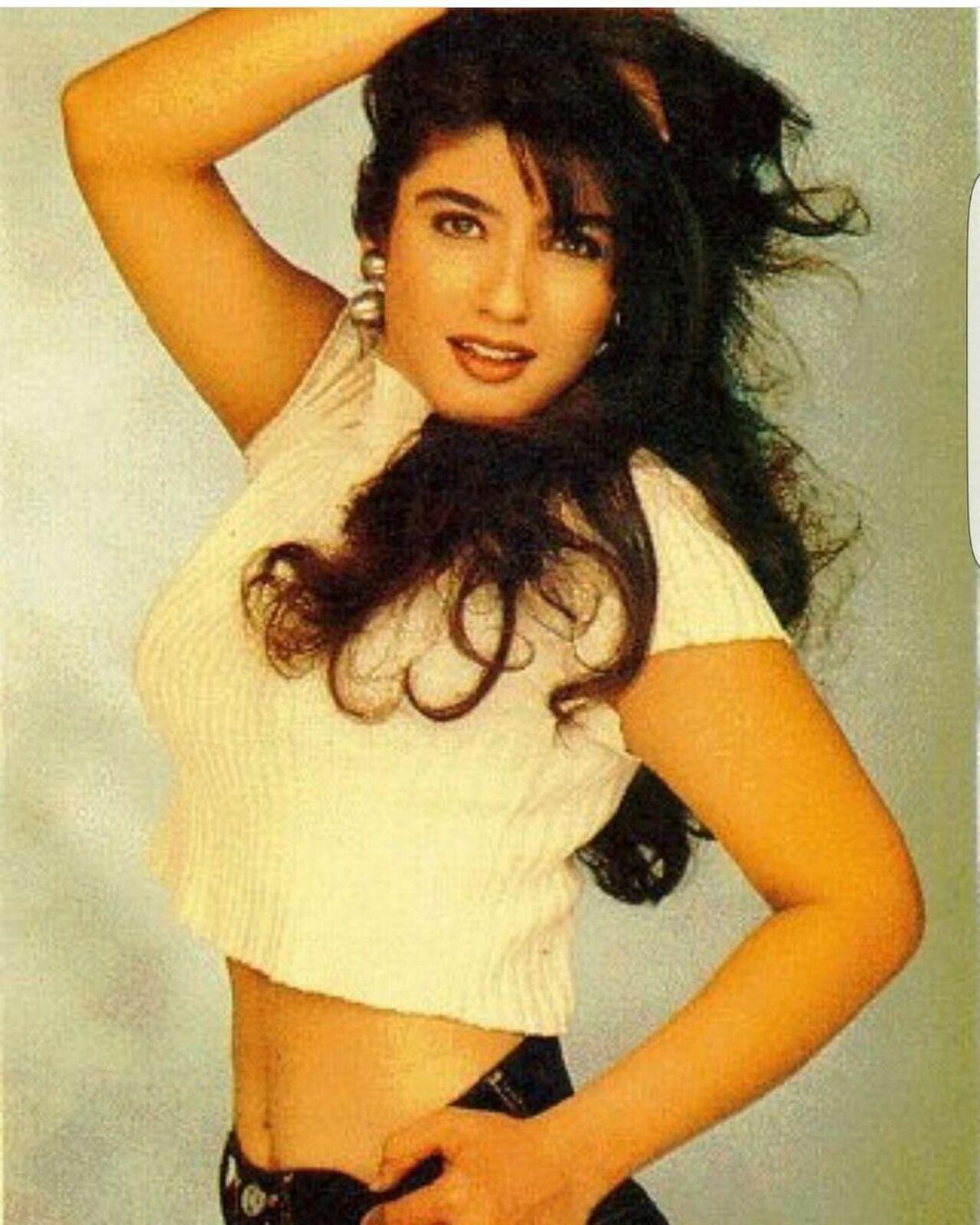 Raveena Tandon was also too happy to hop on to the Me At 21 trend as she shared multiple pictures of herself from the time she was younger