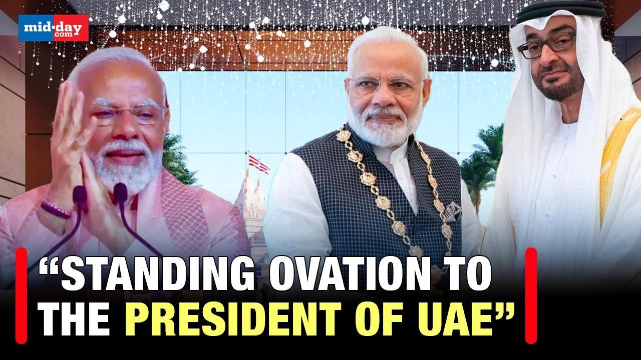 PM Modi UAE Visit: PM Modi hails UAE President, thanks him at BAPS Hindu Temple
