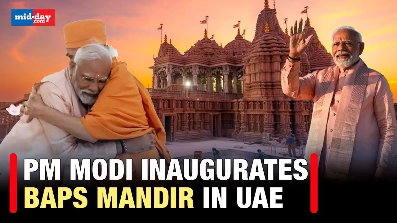 PM Modi UAE Visit: Watch PM Modi offering prayers at BAPS temple in Abu Dhabi