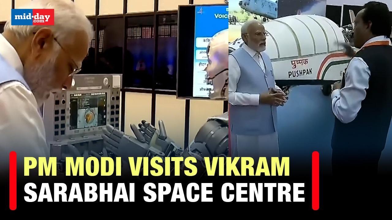 PM Modi & ISRO chairman S Somnath Visit Vikram Sarabhai Space Centre