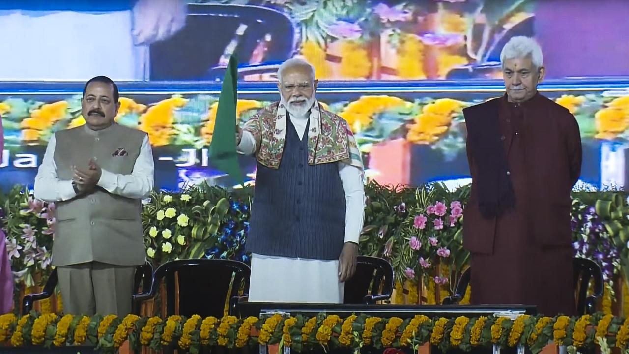 Modi distributed appointment letters to about 1,500 newly recruited government employees of Jammu and Kashmir and also interacted with the beneficiaries of various schemes as part of the 'Viksit Bharat, Viksit Jammu' programme