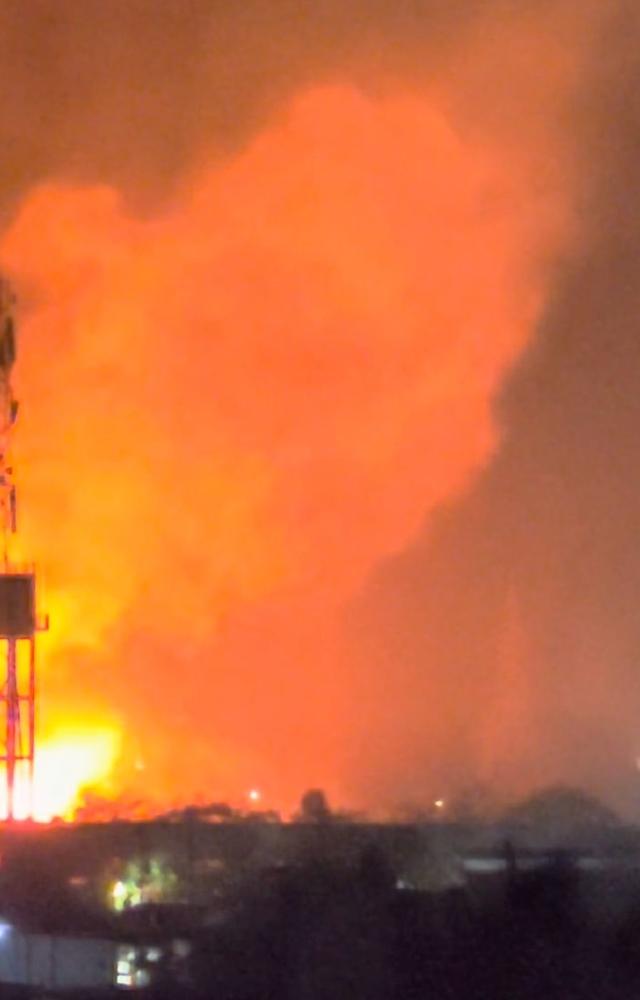 The fire broke out in an open parking lot in Nalasopara
