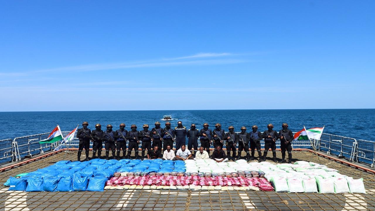3,300 kg of drugs confiscated off Gujarat coast; 5 foreign nationals arrested