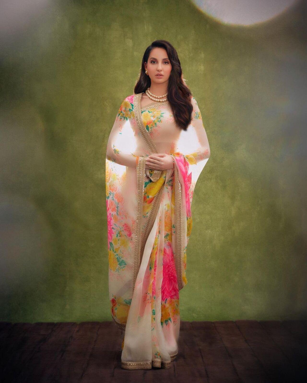 The actress looks like a dream in this custom Sabyasachi saree