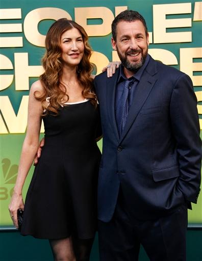 Adam Sandler arrived at the People's Choice Awards with his wife