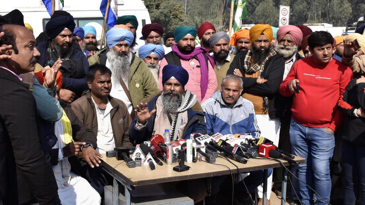 In pics: Farmers address media at Punjab-Haryana Shambhu border