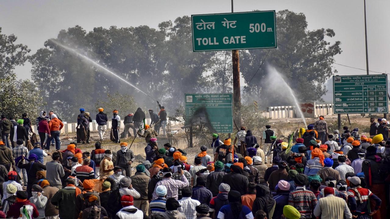 Scores of farmers from Punjab continued to stay put at the two borders of the state and Haryana on Wednesday while security personnel fired some tear gas shells on the protesters at the Shambhu border near Ambala