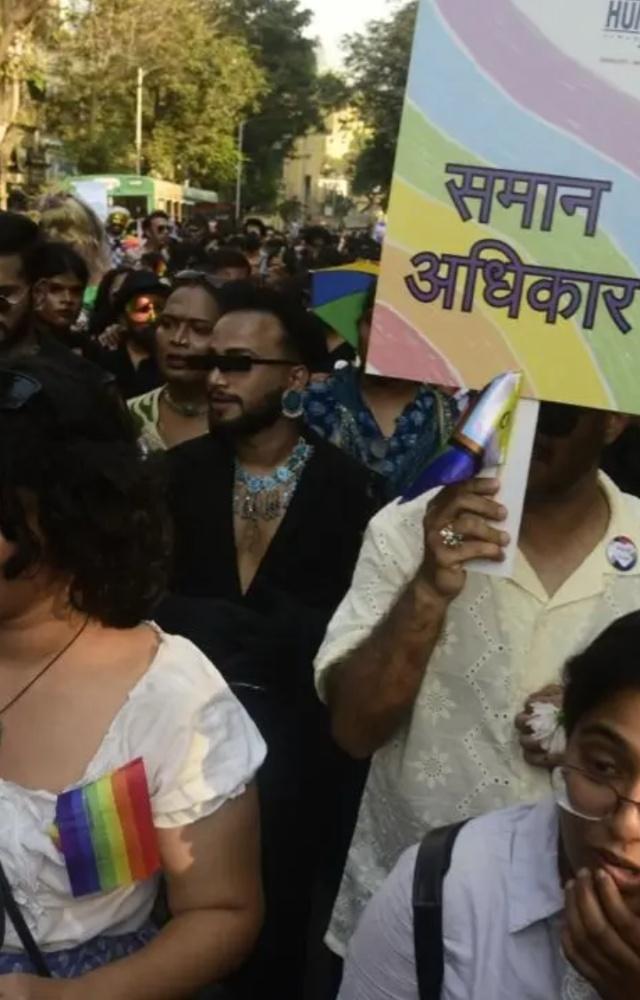 Members and supporters of the LGBTQIA+ community take part in the Queer Pride Parade in Mumbai