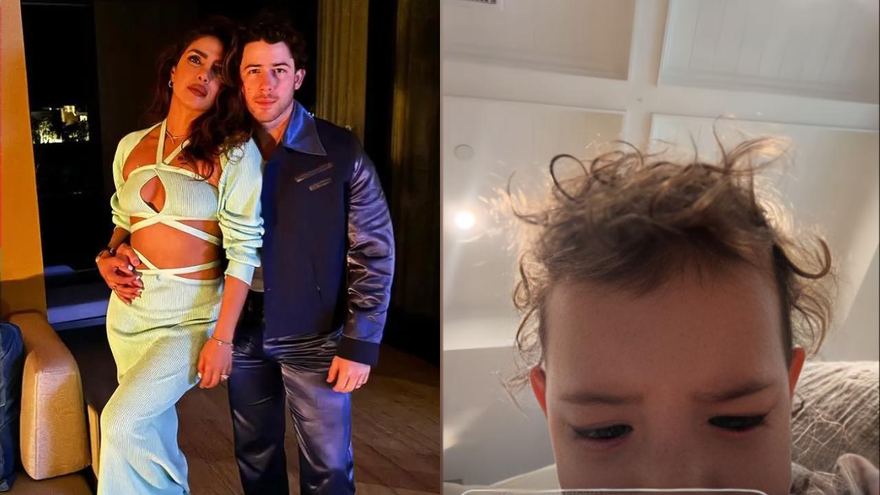 Priyanka Chopra's daughter Malti Marie attempts to take a video of herself