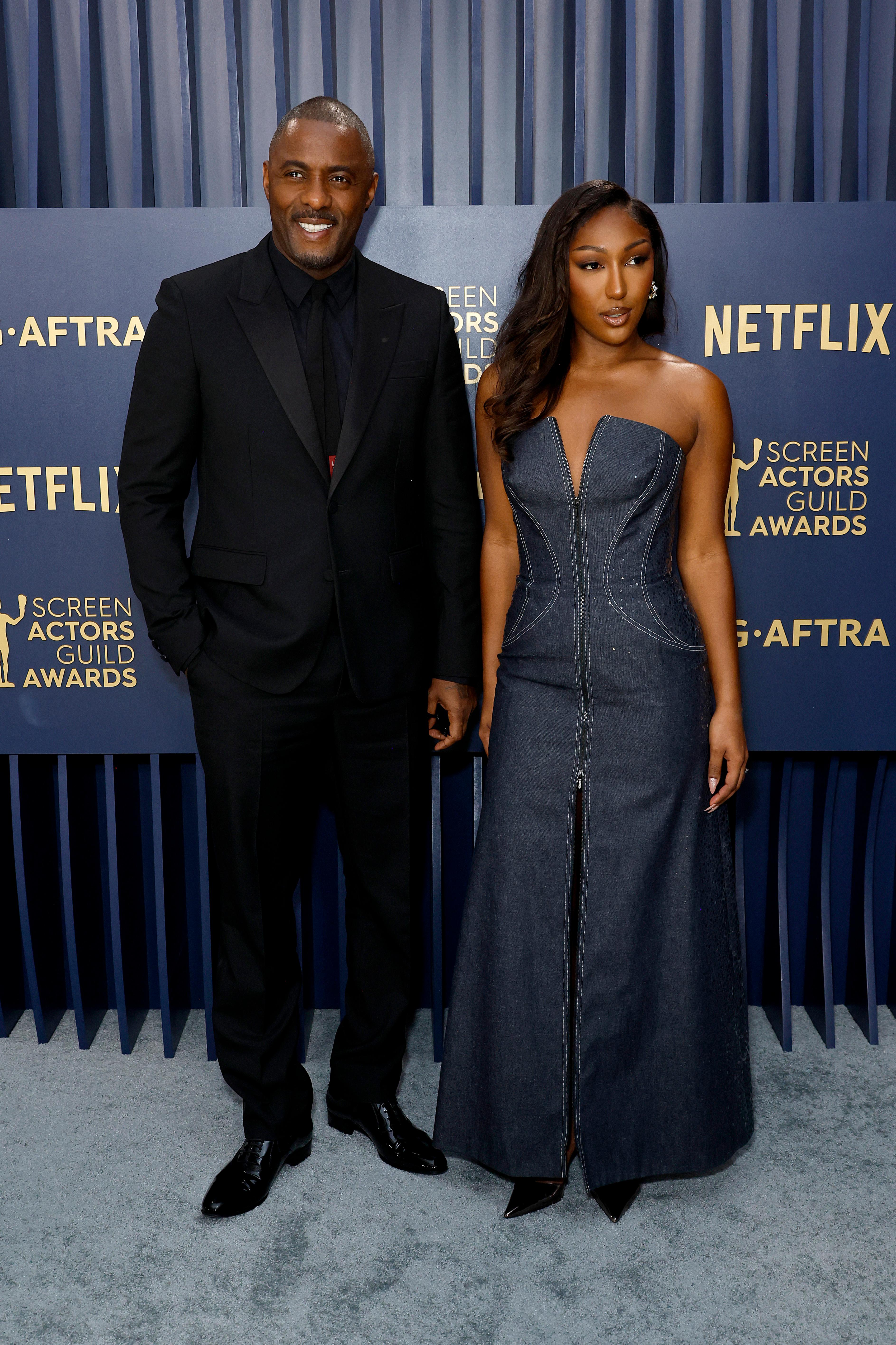 Idris Elba arrived at the SAG Awards 2024 with Isan Elba. She is the splitting image of her father, don't you think?