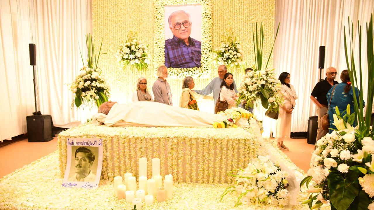 IN PHOTOS: Tributes pour in for Ameen Sayani at Famous Studio, Mahalaxmi