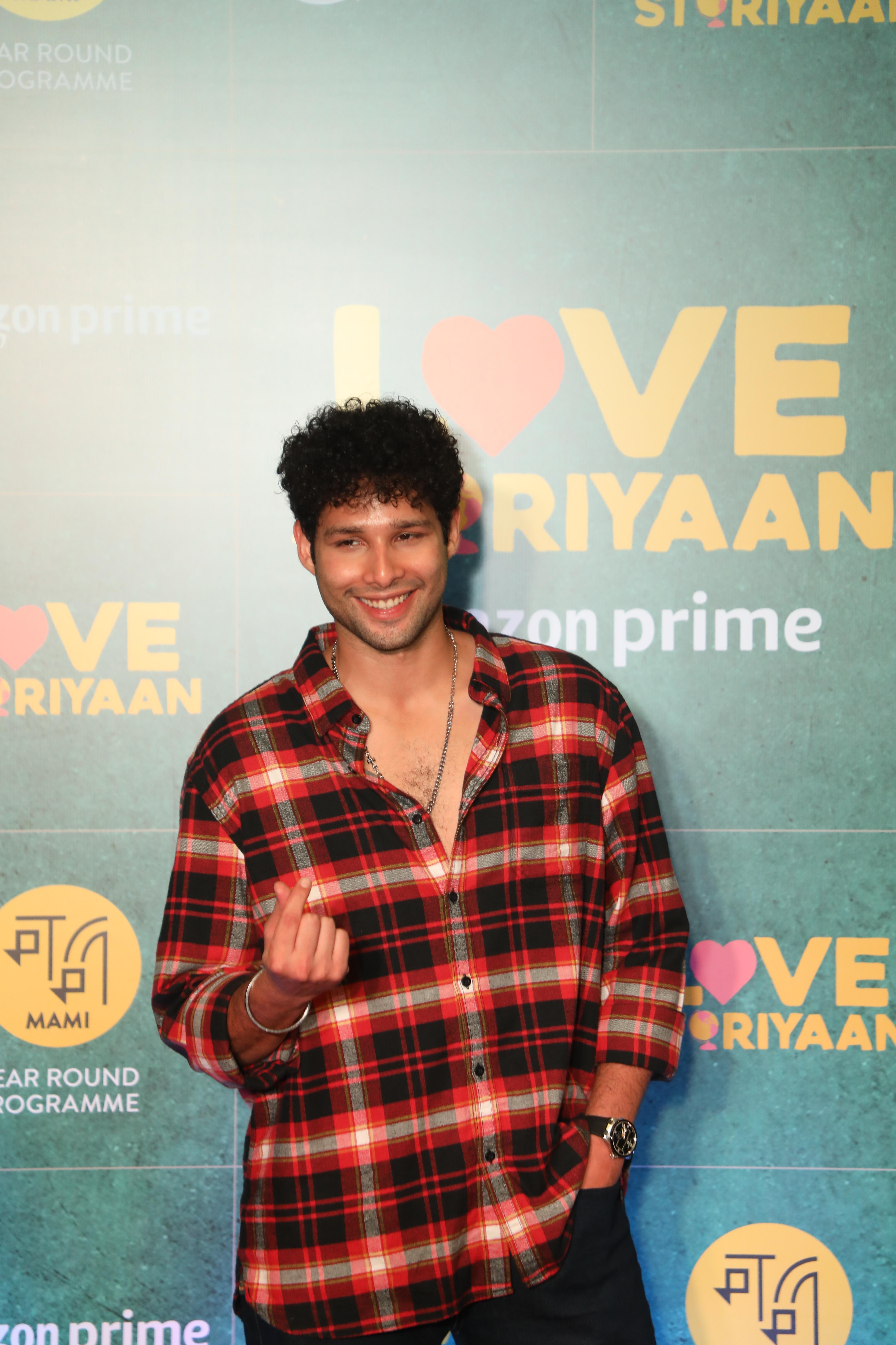 Actor Siddhant Chaturvedi at the screening of Amazon Prime Video's Love Storiyaan