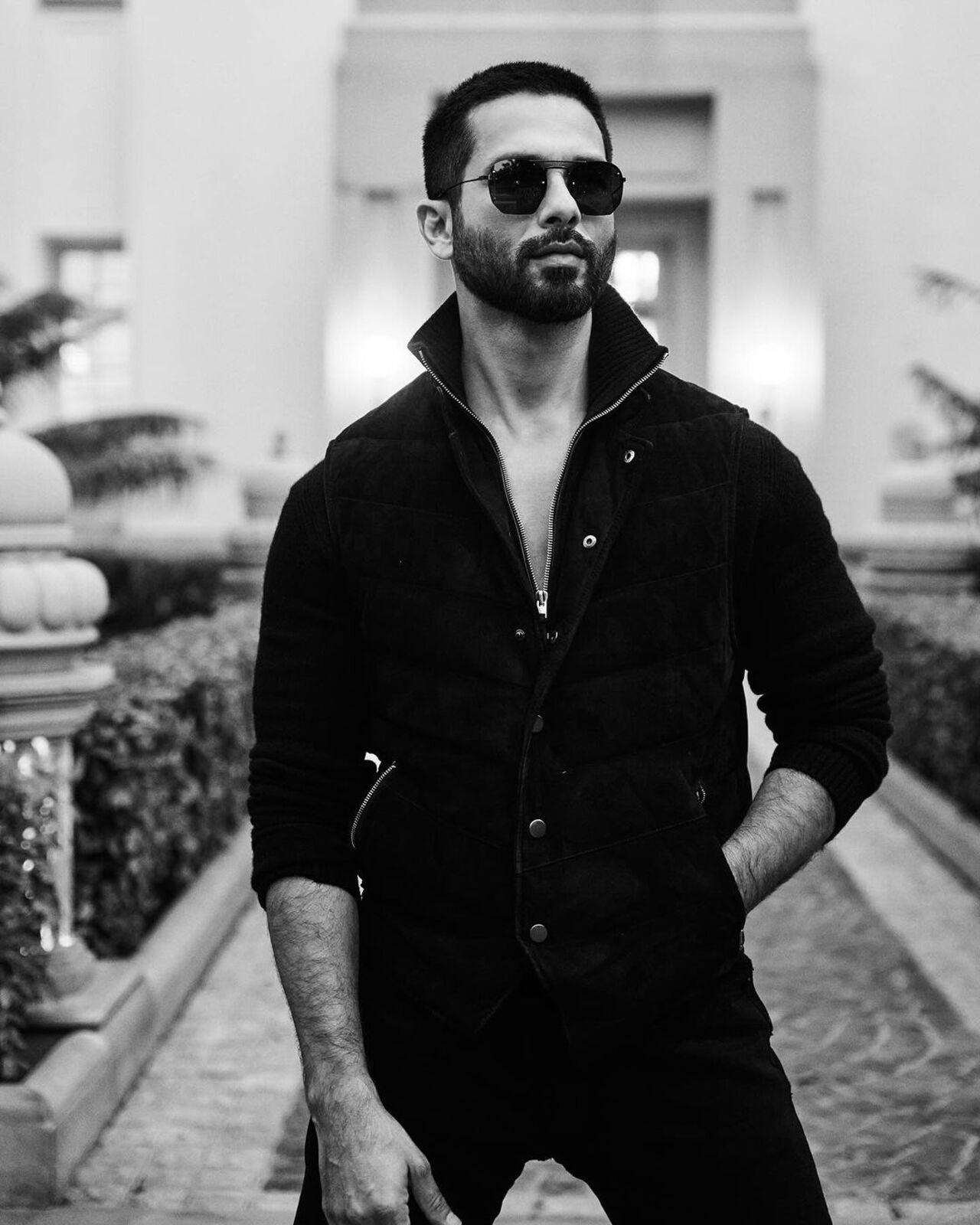 Shahid Kapoor rocks this zipper jacket with black pants and boots