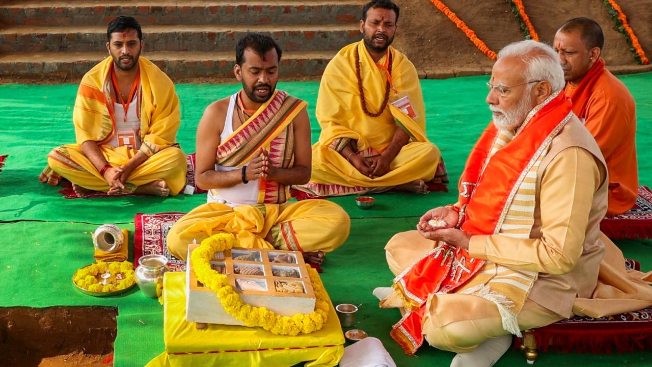 After laying the foundation stone of the Shri Kalki Dham temple in Uttar Pradesh, PM Modi said that on one hand places of pilgrimage are being developed and, on the other cities are getting hi-tech infrastructure