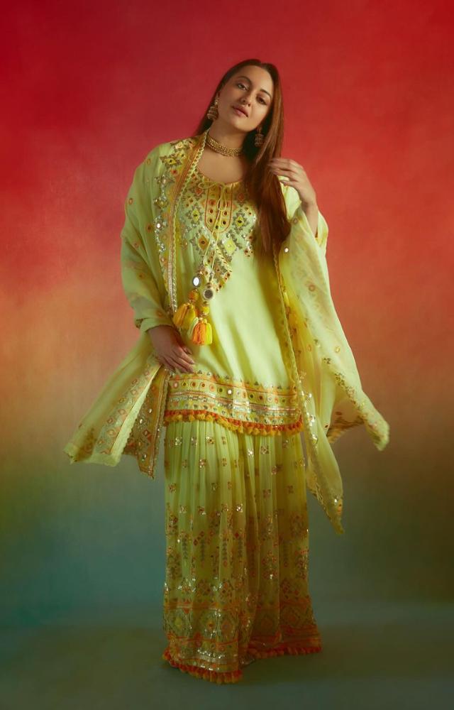 The 36-year-old actress rocked a sharara set like no other