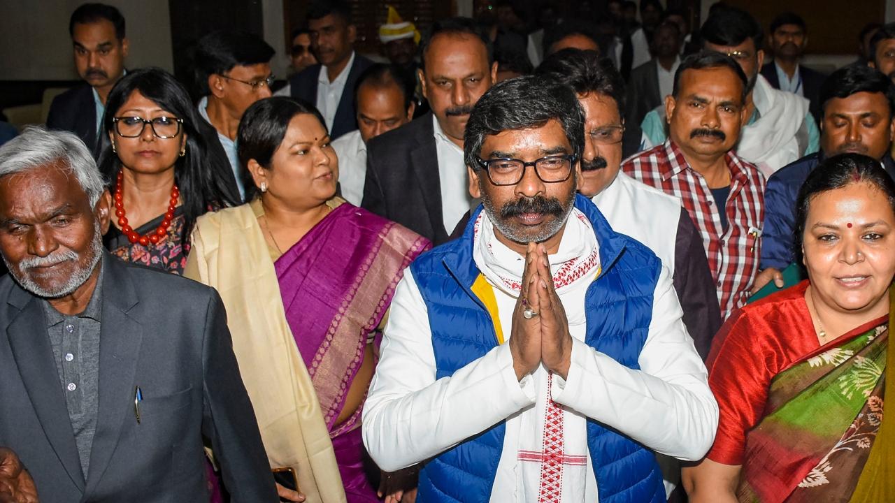 Former Jharkhand Chief Minister, who was arrested by the Directorate of Enforcement in the alleged land scam, Hemant Soren was also present in the Assembly to attend the floor test.