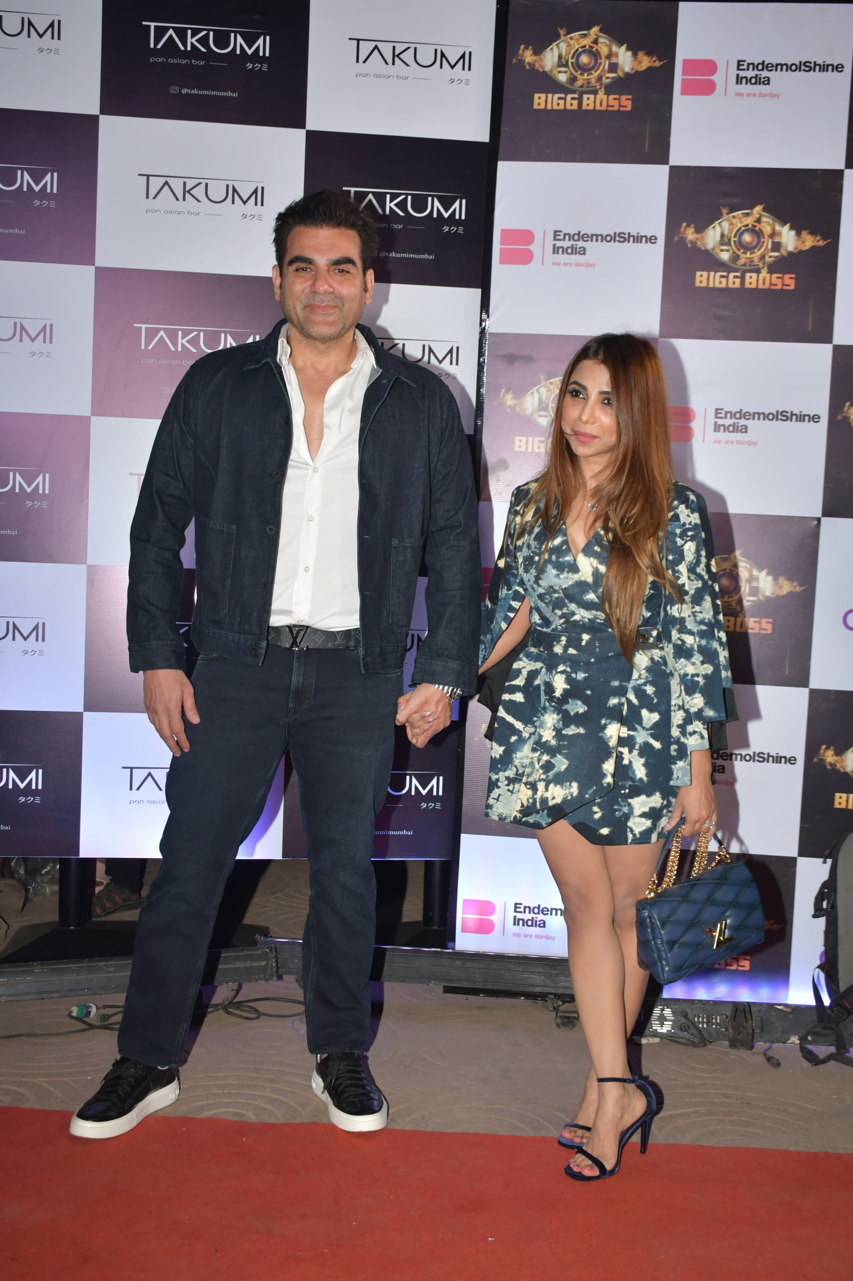 Arbaaz Khan was photographed with his wife Sshura Khan as they attended Bigg Boss reunion party