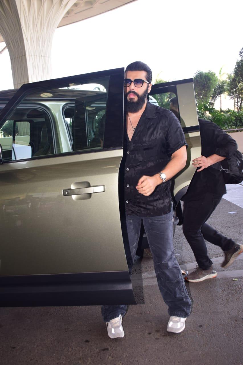 Arjun Kapoor was snapped at the airport as he jetted off for Goa to attend Rakul Preet Singh and Jackky Bhagnani's wedding