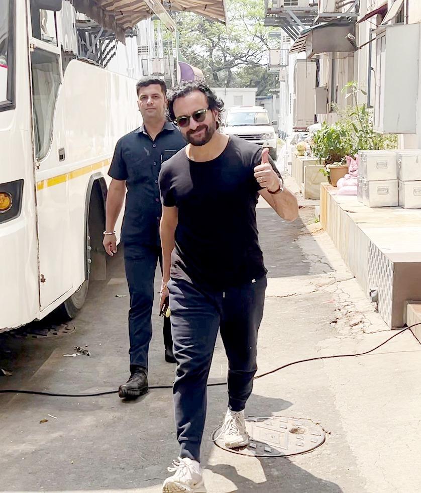 Saif Ali Khan smiled and waved at the paparazzi as he was clicked in the city