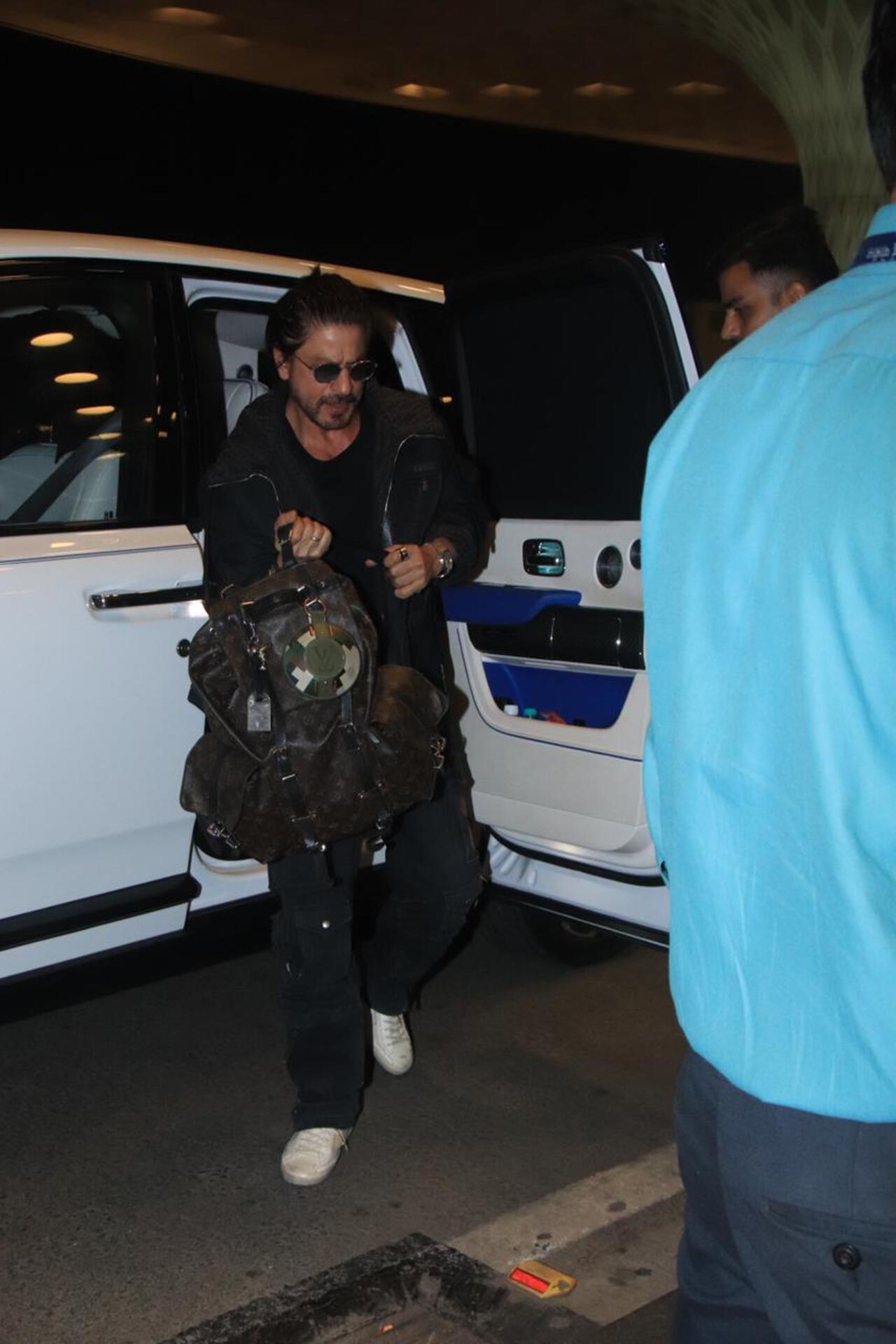 Shah Rukh Khan was spotted at the airport on Tuesday evening