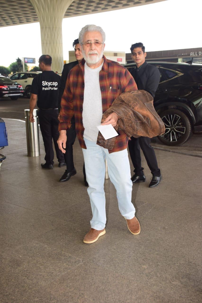 Naseeruddin Shah, the great actor was clicked at the Mumbai airport today