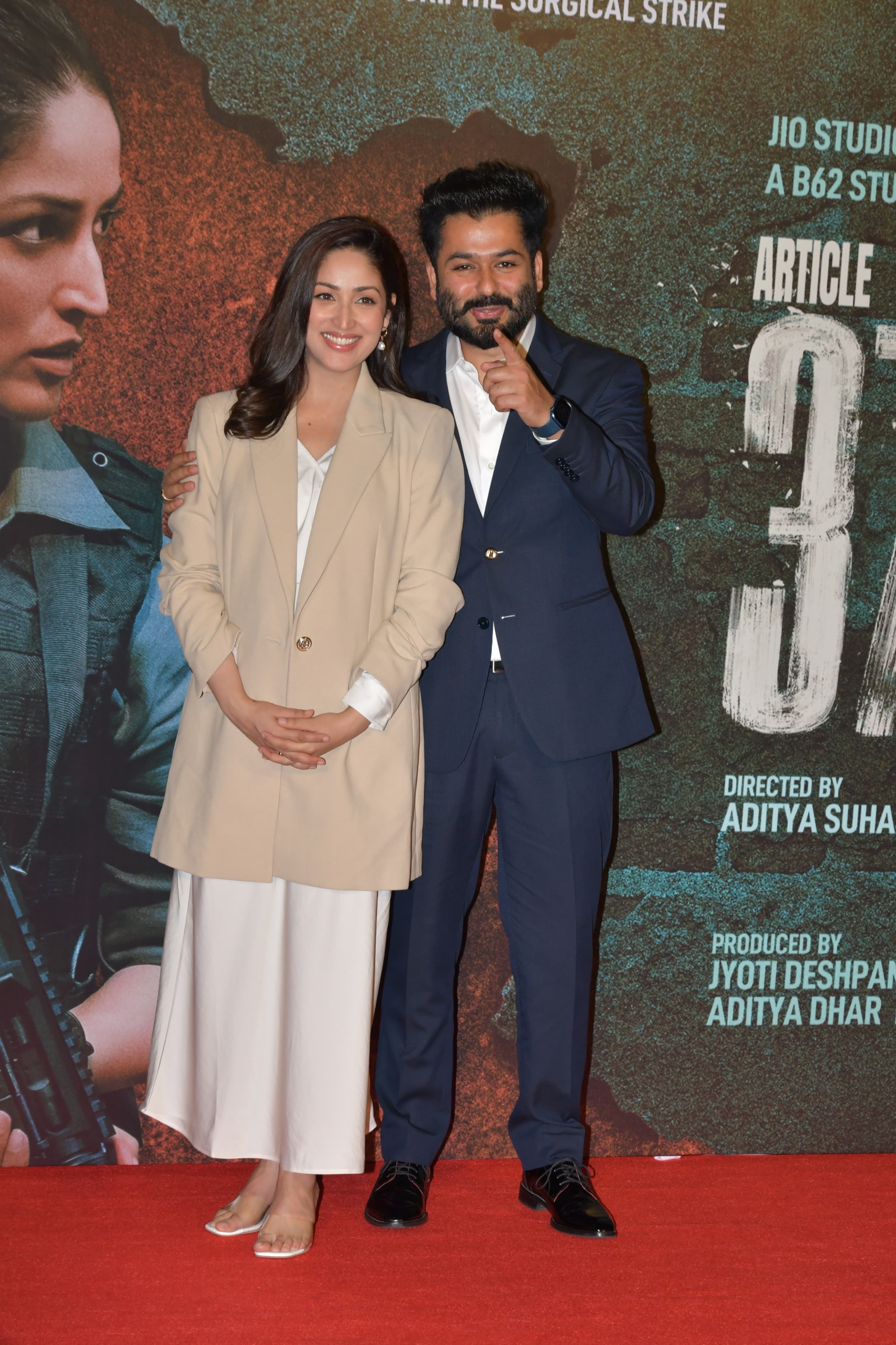 Yami Gautam and Aditya Dhar made a splash at the Article 370 trailer launch!