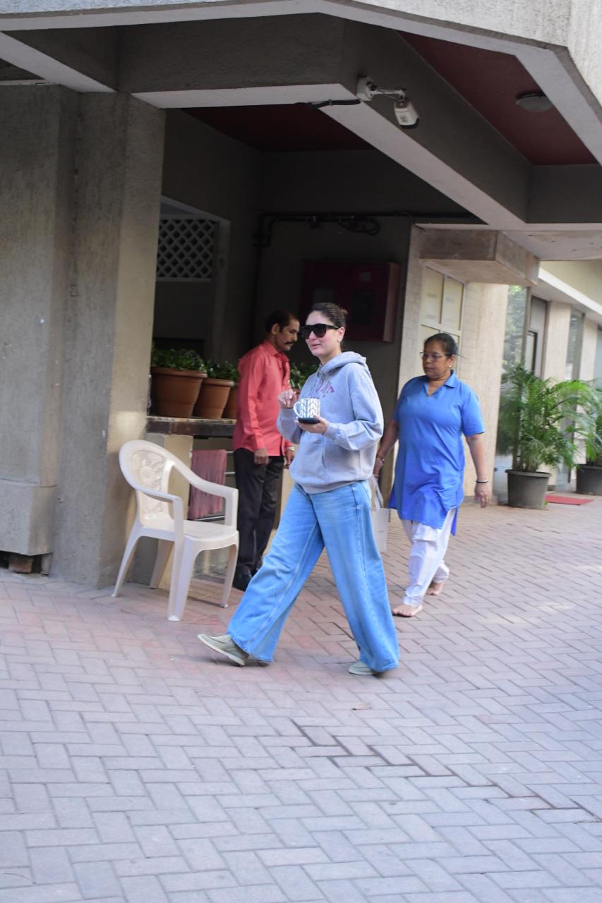 Kareena Kapoor Khan was spotted in the morning at her residence