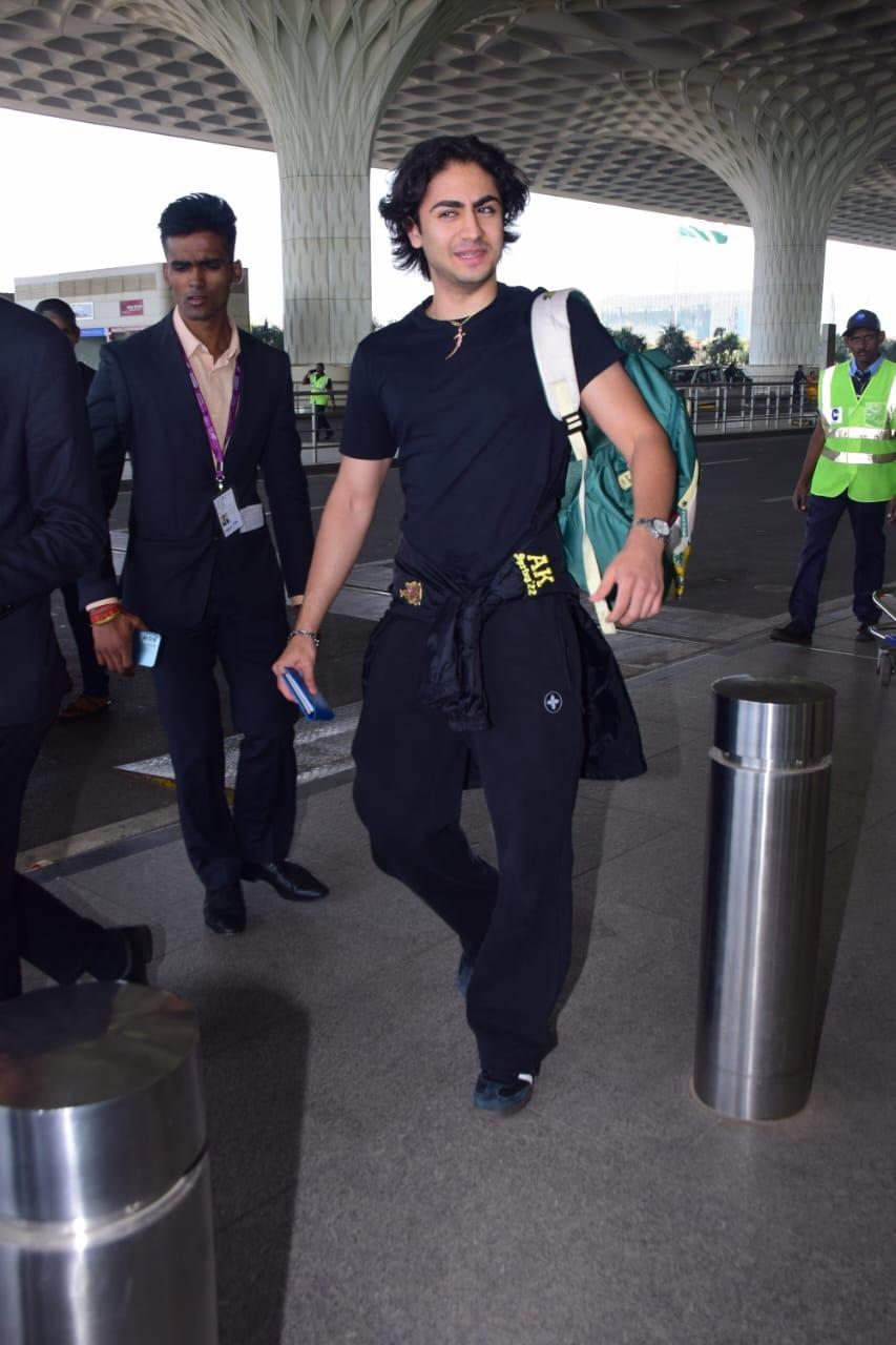 Arhaan Khan, son of Arbaaz Khan and Malaika Arora, was spotted at the Mumbai airport