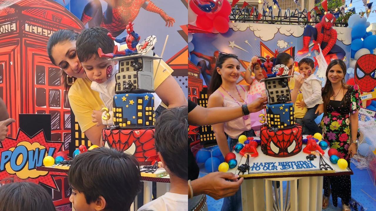 Inside pics from Kareena, Saif's son Jeh's Spiderman-themed birthday party