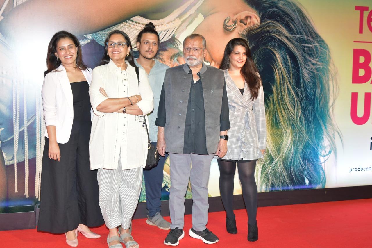 Shahid Kapoor's family comes together to cheer for him. Seen in the picture are his father Pankaj Kapur, actress Supriya Pathak, and Shahid's step siblings