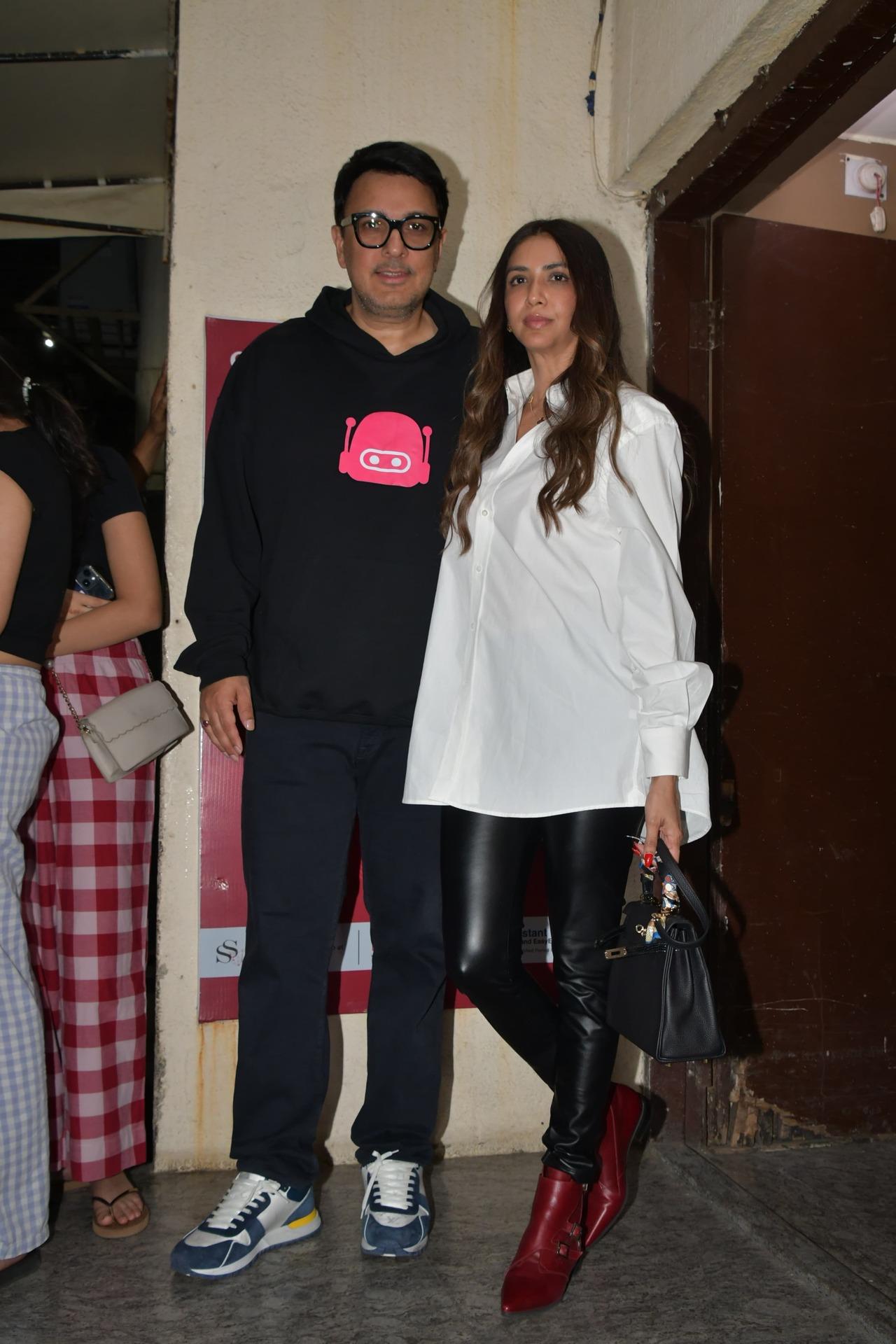 TBMAUJ producer Dinesh Vijan poses with his wife 