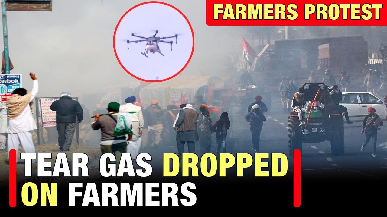 Farmers Protest: Police use drones to drop tear gas shells on farmers in Ambala