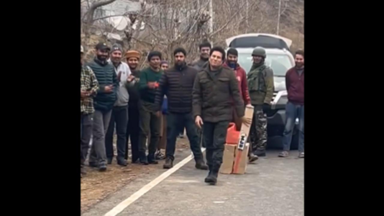 'Cricket and Kashmir: Match made in heaven,' posted Tendulkar on X along with a short video in which he can be seen facing nine balls, watched in awe by the locals.