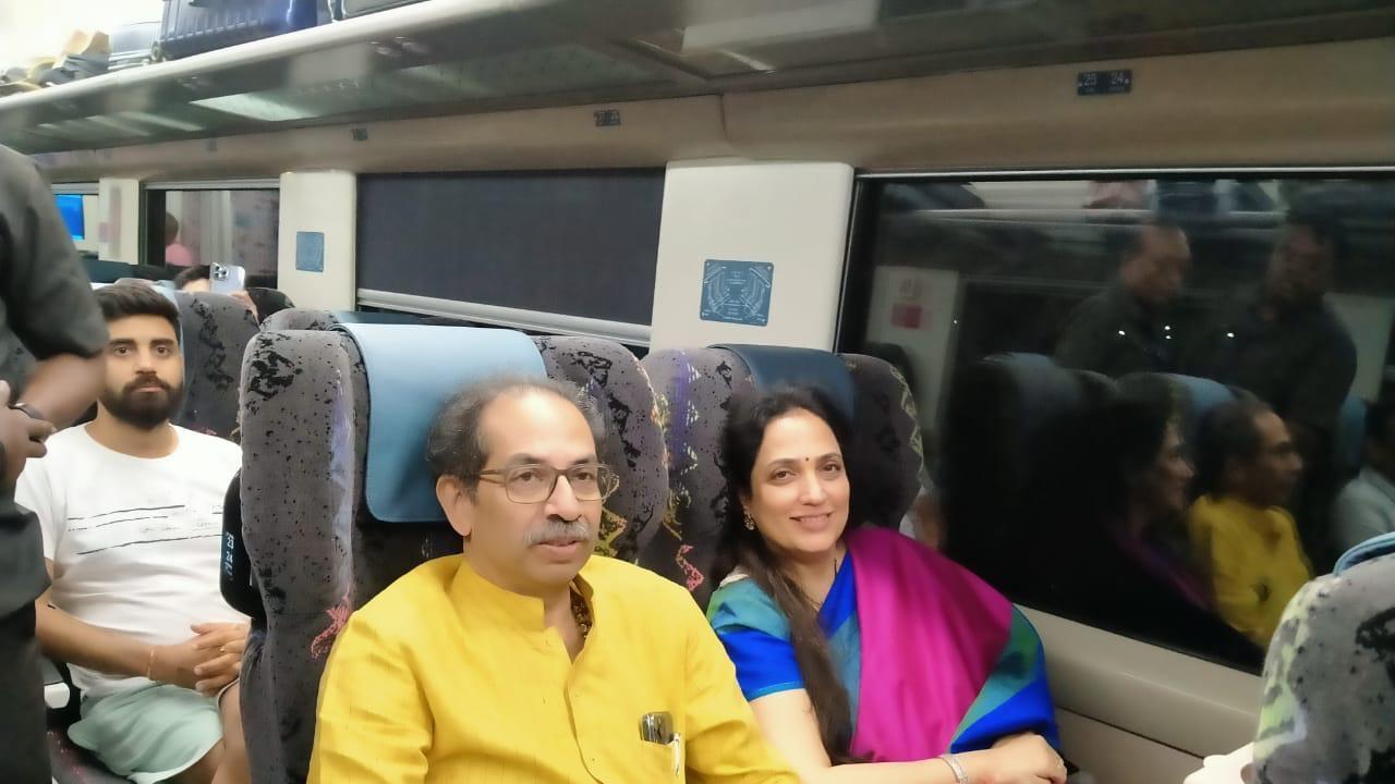 According to sources, Milind Narvekar and MP Vinayak Raut accompanied Uddhav Thackeray to Mumbai on the Goa-Mumbai Vande Bharat Express